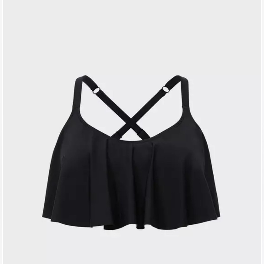 Wireless Straight Flounce Bikini Top
